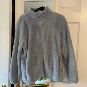 BLUE UNIQLO TEDDY JACKET
